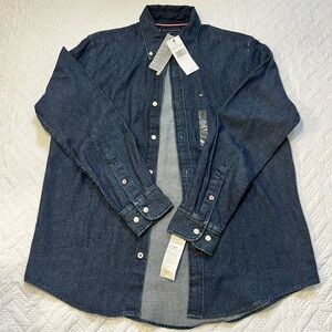 TOMMY HILDIGER Blue Denim Button-Up Shirt Size M